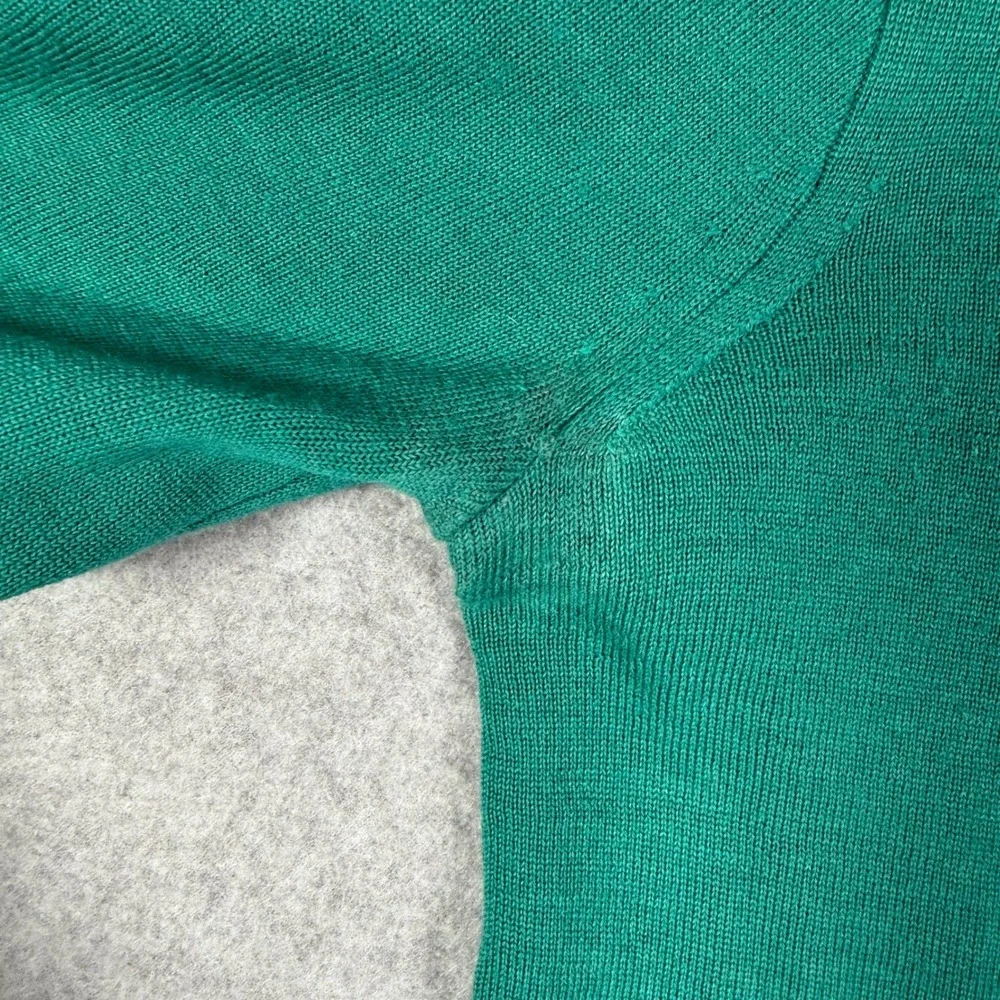 J.Crew Tippi Sweater Green 100% Merino Wool 3/4 Sleeve XXS 93577 HO12